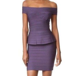 BLACK Peplum Herve Leger Mini Dress